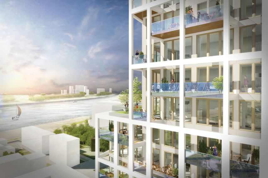 ConceptSystem 59Pa Windows, ConceptWall 50 Façades, ConceptFolding 77 Sliding & Folding and MasterLine 8 HI+ Windows - Zuiderzicht Nieuw Zuid located in Antwerp, Belgium