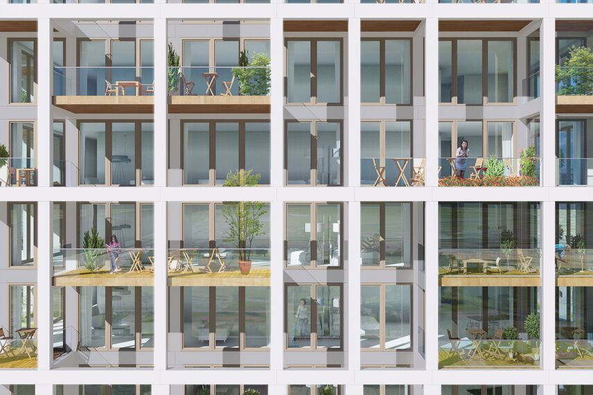 ConceptSystem 59Pa Windows, ConceptWall 50 Façades, ConceptFolding 77 Sliding & Folding and MasterLine 8 HI+ Windows - Zuiderzicht Nieuw Zuid located in Antwerp, Belgium